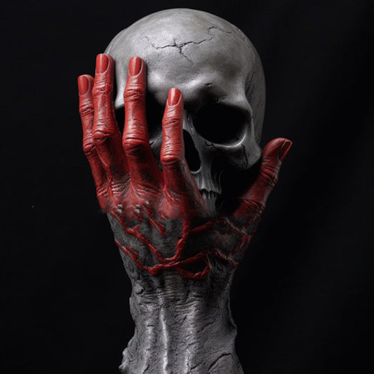A Halloween Gothic Wrist Splint Skull Resin Craft Ornament by Maramalive™.