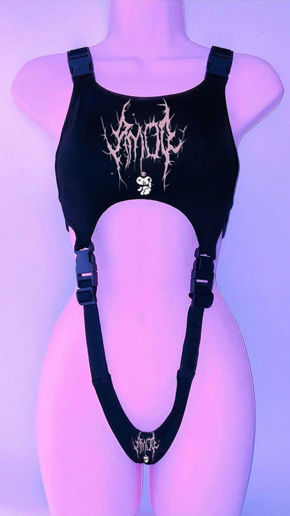 '90s Throwback Y2K Gothic Style Cropped Vest for Goths