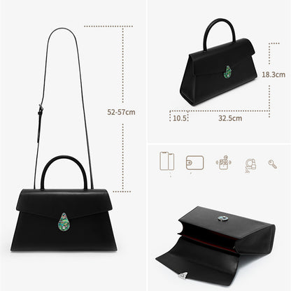 Women's Large Capacity Niche Leather Portable Shoulder Messenger Bag