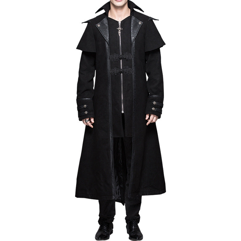 A man wearing a Manufacturer Straight For Gothic Lords Medieval Punk coat, branded as Maramalive™.