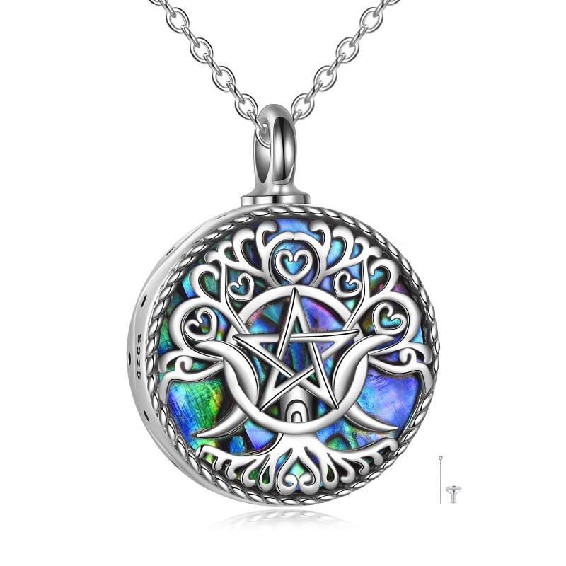 The delicate urn pendant provides a sacred vessel to hold a small portion of ashes, hair, or dried ceremonial flowers.