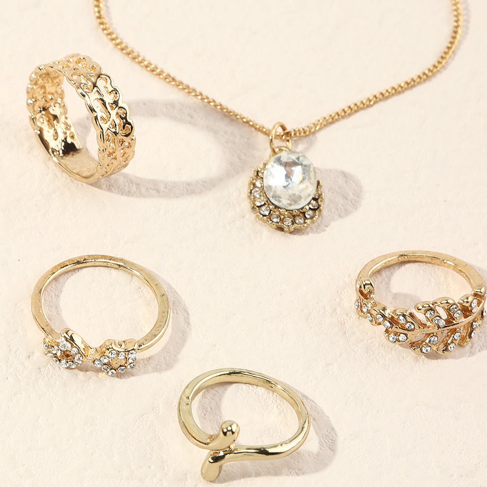 A set of Personality Jewelry Set by Maramalive™, gold-plated bracelets and rings.