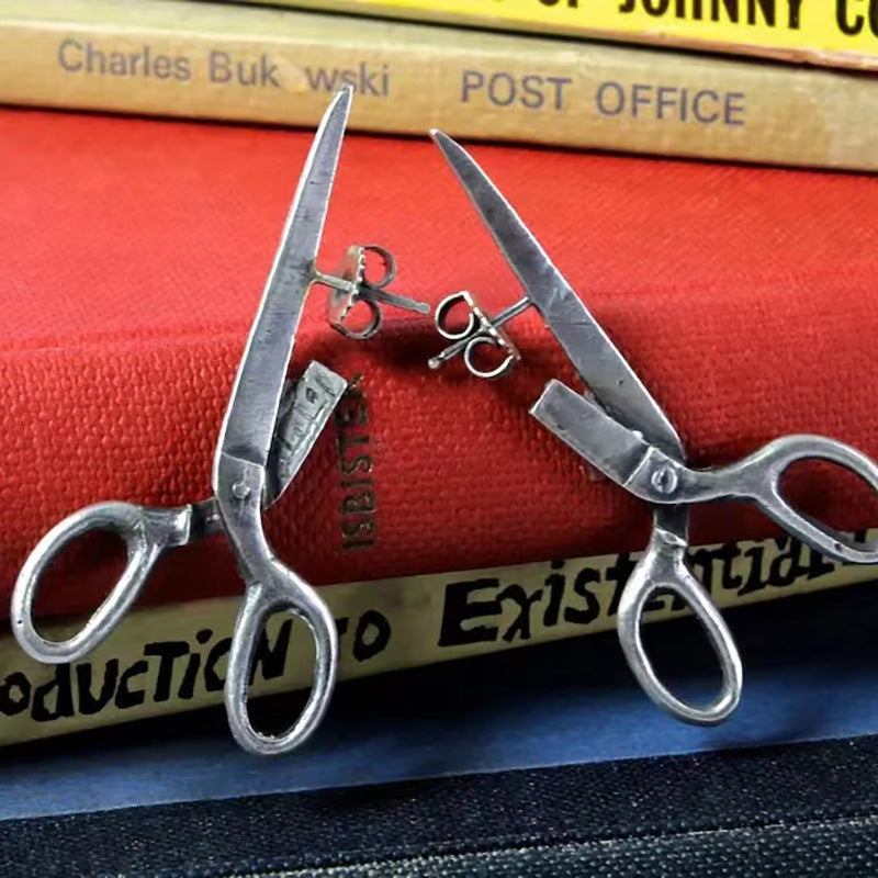 Retro Scissors Creative Personality Festival Gift Earrings
