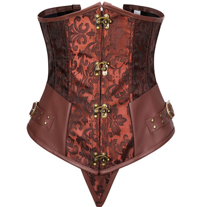 A Maramalive™ Steampunk Waistband Shaper in black and brown.