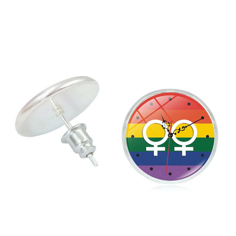 Maramalive™'s Rainbow Color Time Stone stud earrings are the perfect LGBT pride symbol accessory.