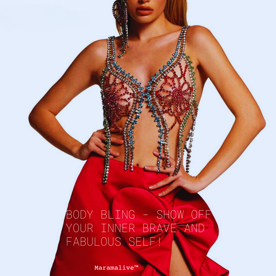 Carnival Masquerade Costumes Crystal Bikini Bra Rave Outfit Underwear Rhinestone Body Chain Harness Necklace Jewelry