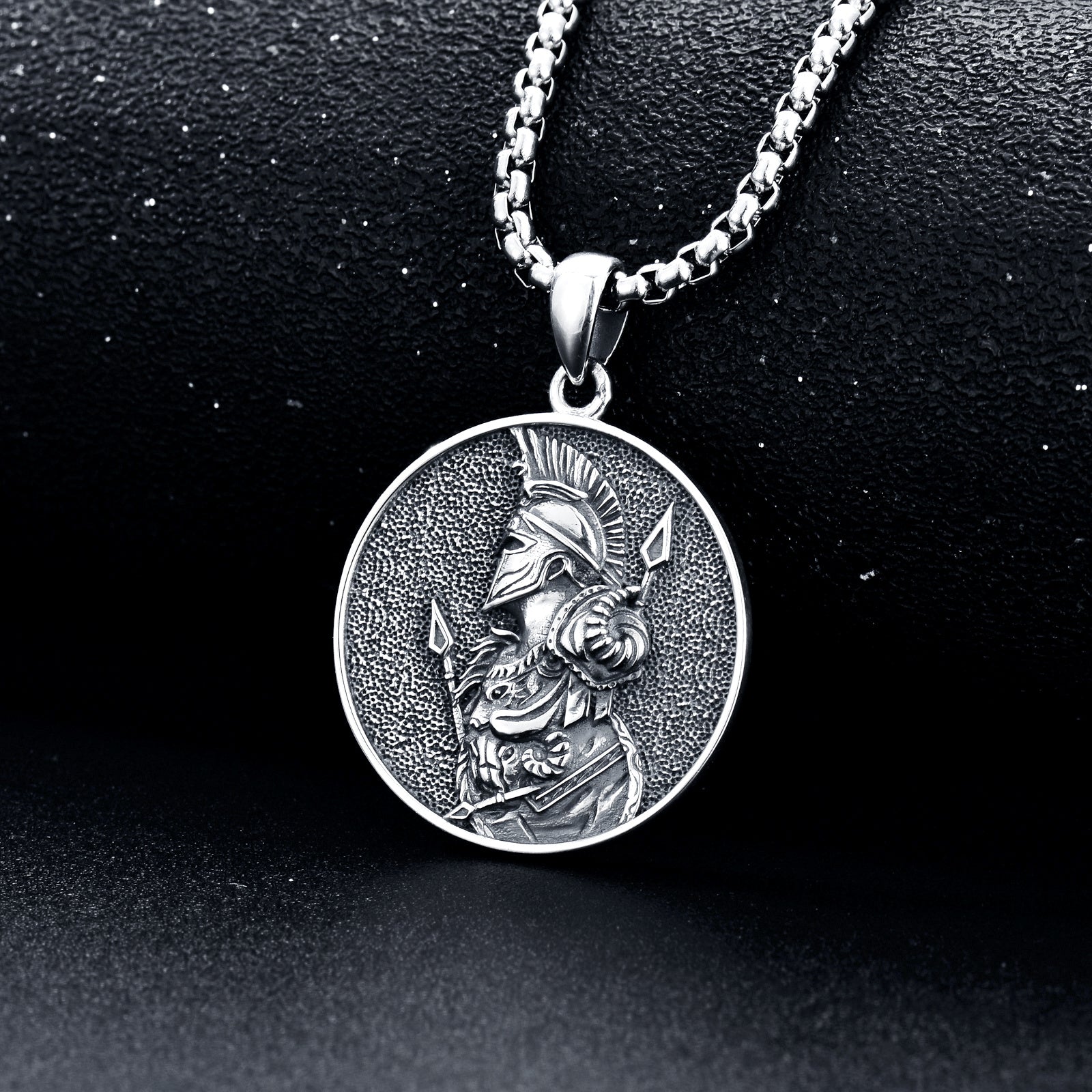 Sterling Silver Spartan Warrior Necklace Gift for Men and Women