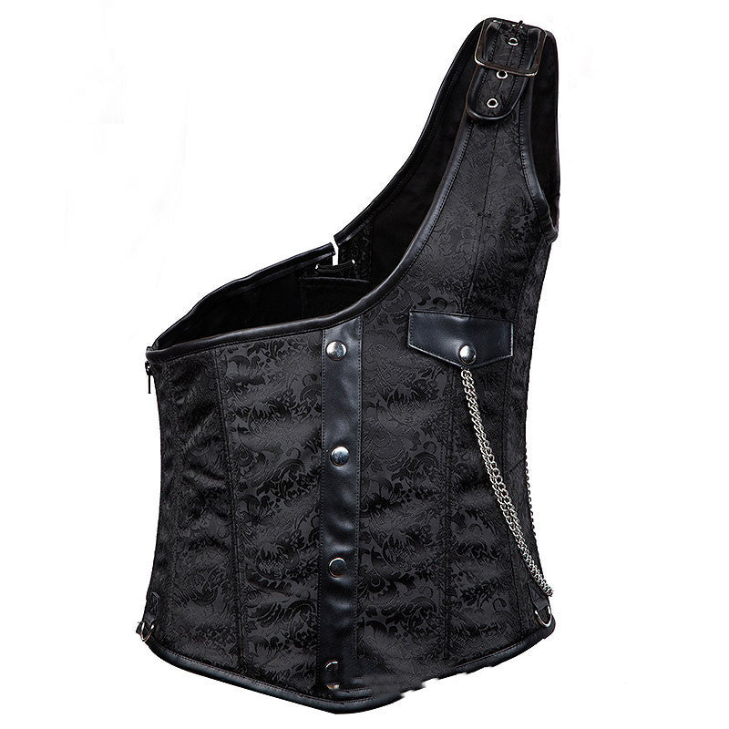 Be brave, you One-shoulder Gothic Slimming Corset -Off-Shoulder Steampunk Shapewear Bustier by Maramalive™.
