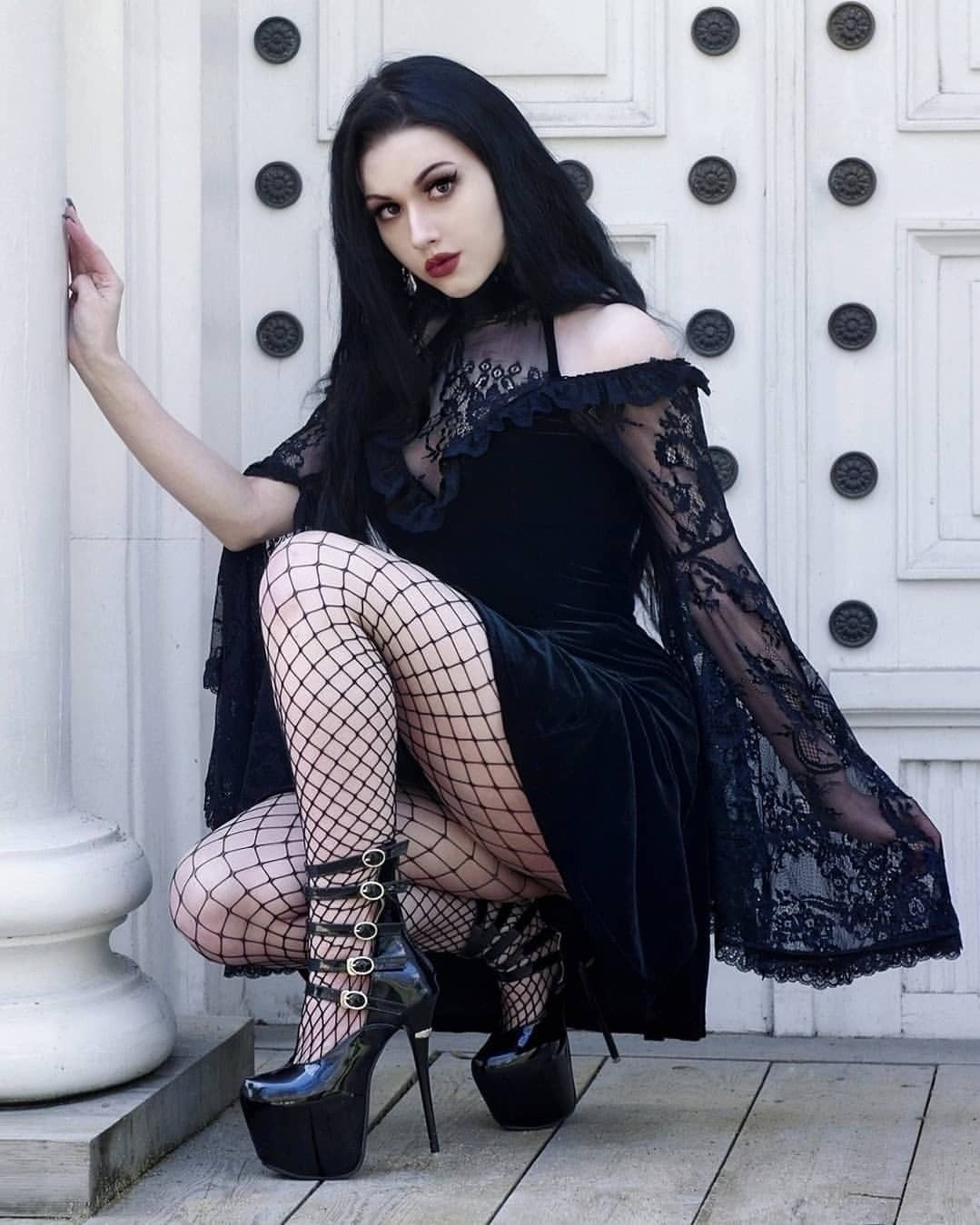 Maramalive™ Little Black Dress - Gothic Lace Panel Dress with Victorian elegance.