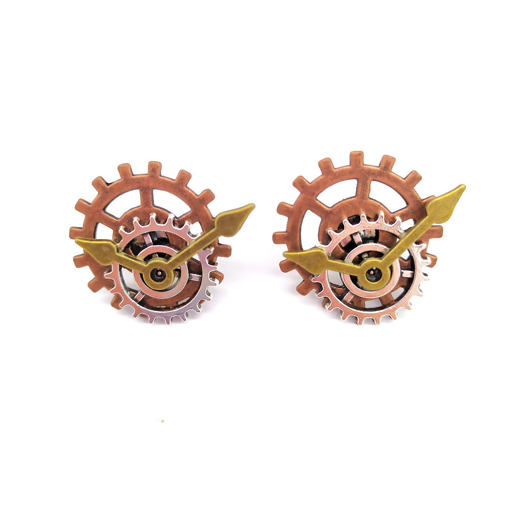 Maramalive™ Steampunk Industrial Gear Stud Earrings.
