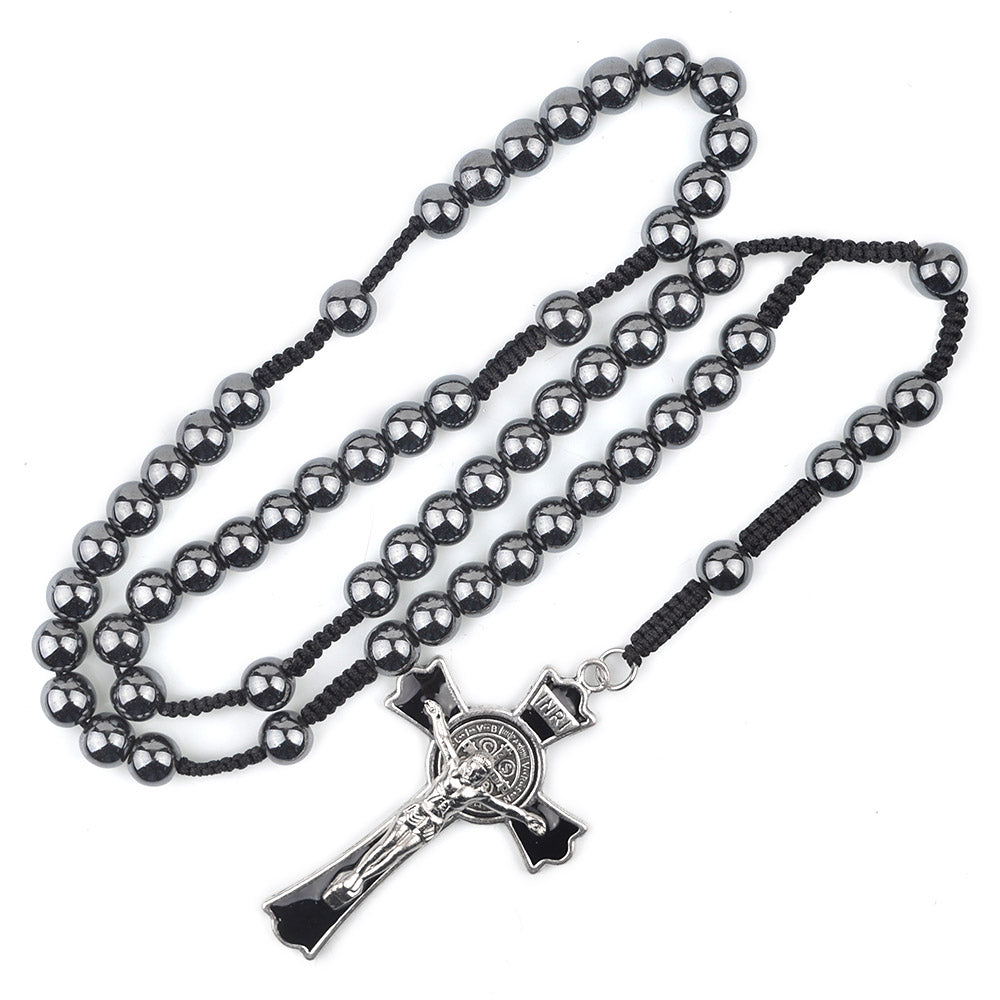 Woven Men's High End Religious Rosary Necklace