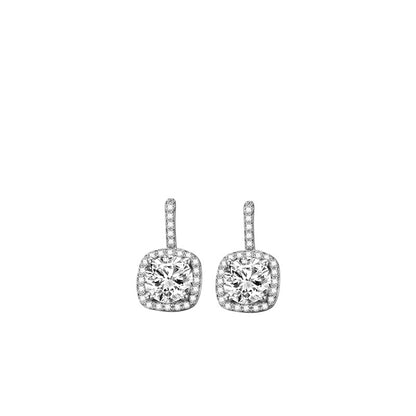 A pair of Maramalive™ Women's Korean-style Simple 925 Sterling Silver Square Zircon Stud Earrings with cubic zirconia.