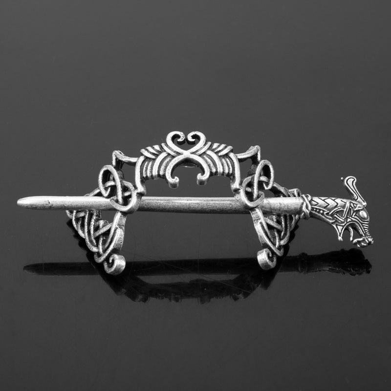 Vintage Viking Celtic Metal Dragon Hairpin