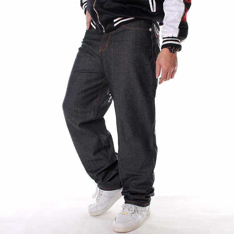Loose Straight Skateboard Pants Embroidered Hip-hop Hip-hop Jeans