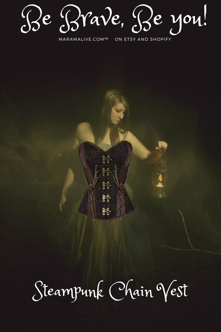 A Maramalive™ Steampunk Chain Shapewear Vest - Retro Gothic Corset