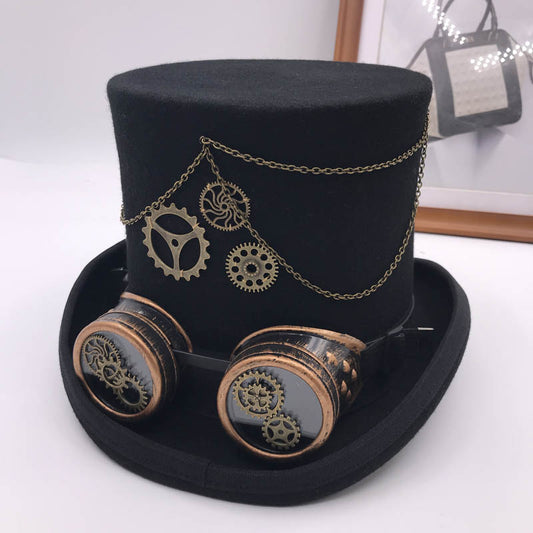 A Steampunk Lolita Gay Hat Topper Party Decoration from Maramalive™ with gears on it.