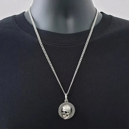 A mannequin wearing a Maramalive™ Halloween Skull Necklace Personality.