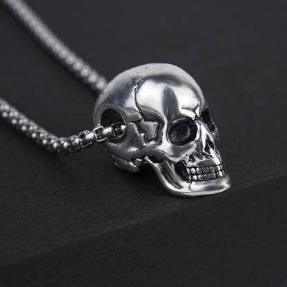 Titanium Steel Skull Men's Necklace Halloween Men's Pendant