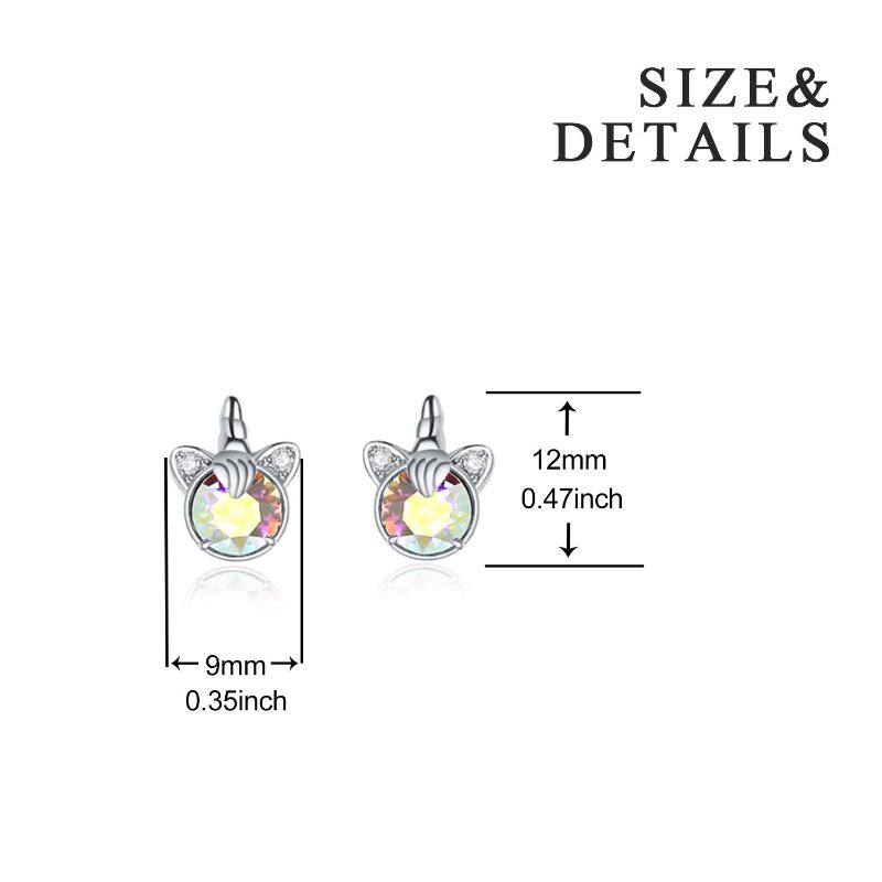 Maramalive™ Unicorn Stud Earrings - Sterling Silver Aurore Boreale Crystal from Austria.