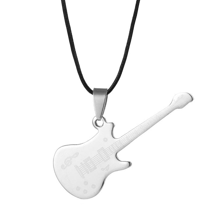 Black on titanium steel Guitar pendant and chain from Maramalive™ 