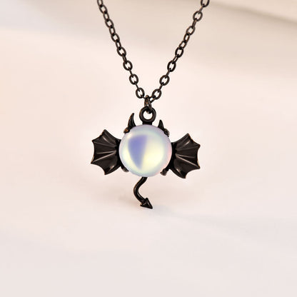 A Sterling Silver Demon Necklace Halloween Jewelry with a dragon on it from Maramalive™.