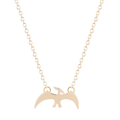 A Maramalive™ Alloy Dinosaur Pendant Clavicle Chain with a small bird on it.