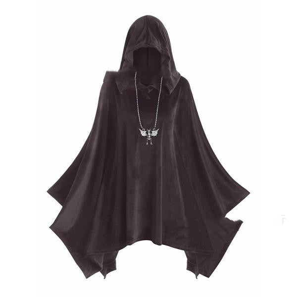 A group of Maramalive™ Witch Hat Cape Horns Renaissance Gothic hooded cloaks in different colors.