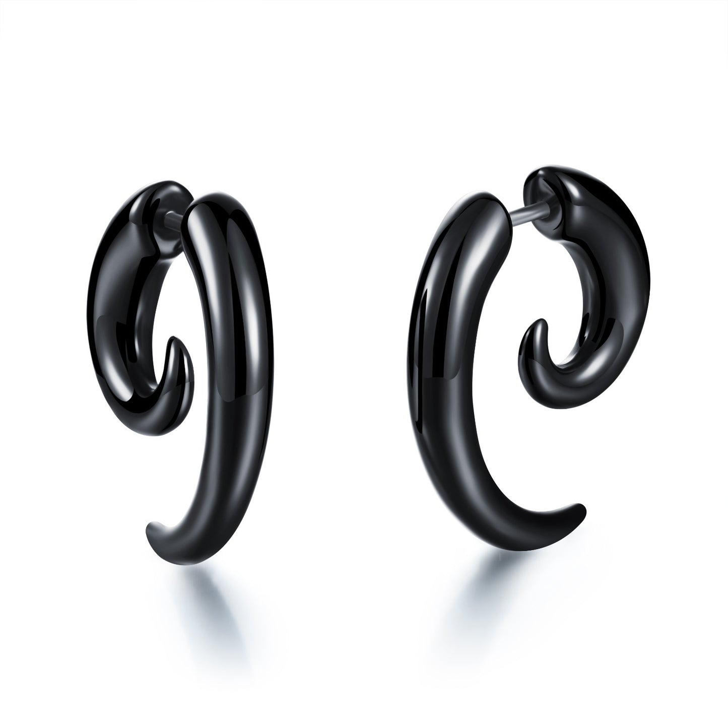 Male Snail Horn Earrings Punk