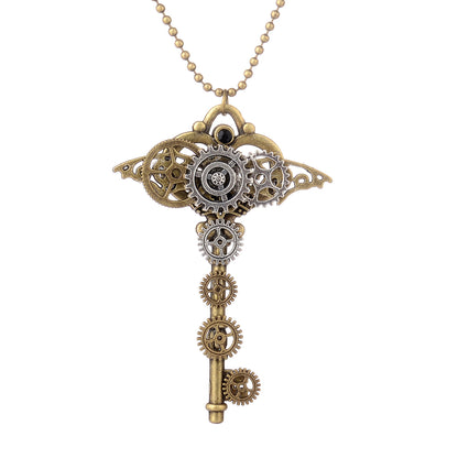 Maramalive™ Key Style Steampunk Necklace Accessories Retro with gears.