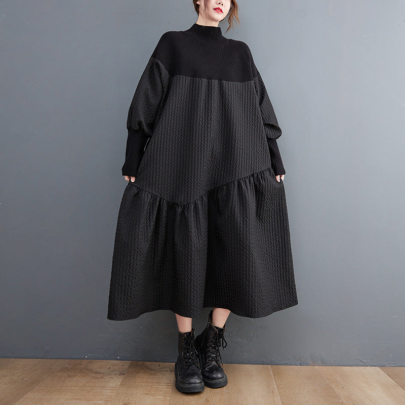 Spring And Autumn Large Size Loose Comfortable Fashion Mid-length Casual Long-sleeved Dress