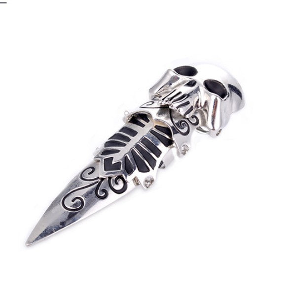 A Maramalive™ Punk Zircon Skull Knuckle Armour Joint Ring For Women Men Gothic Vintage Metal Skull Head Finger Ring Party Jewelry.