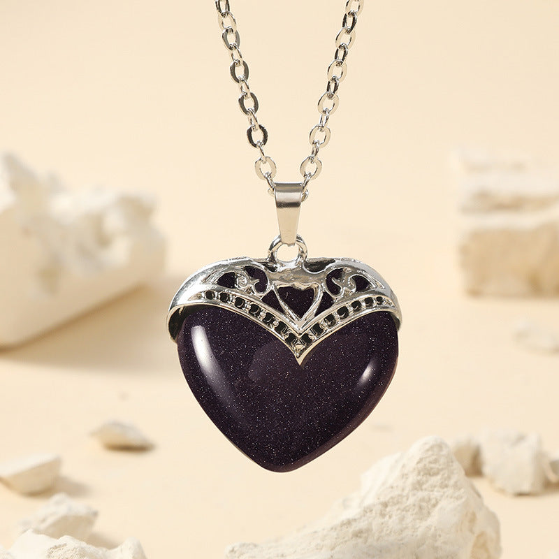 Trendy Unique Natural Stone Love Necklace For Women