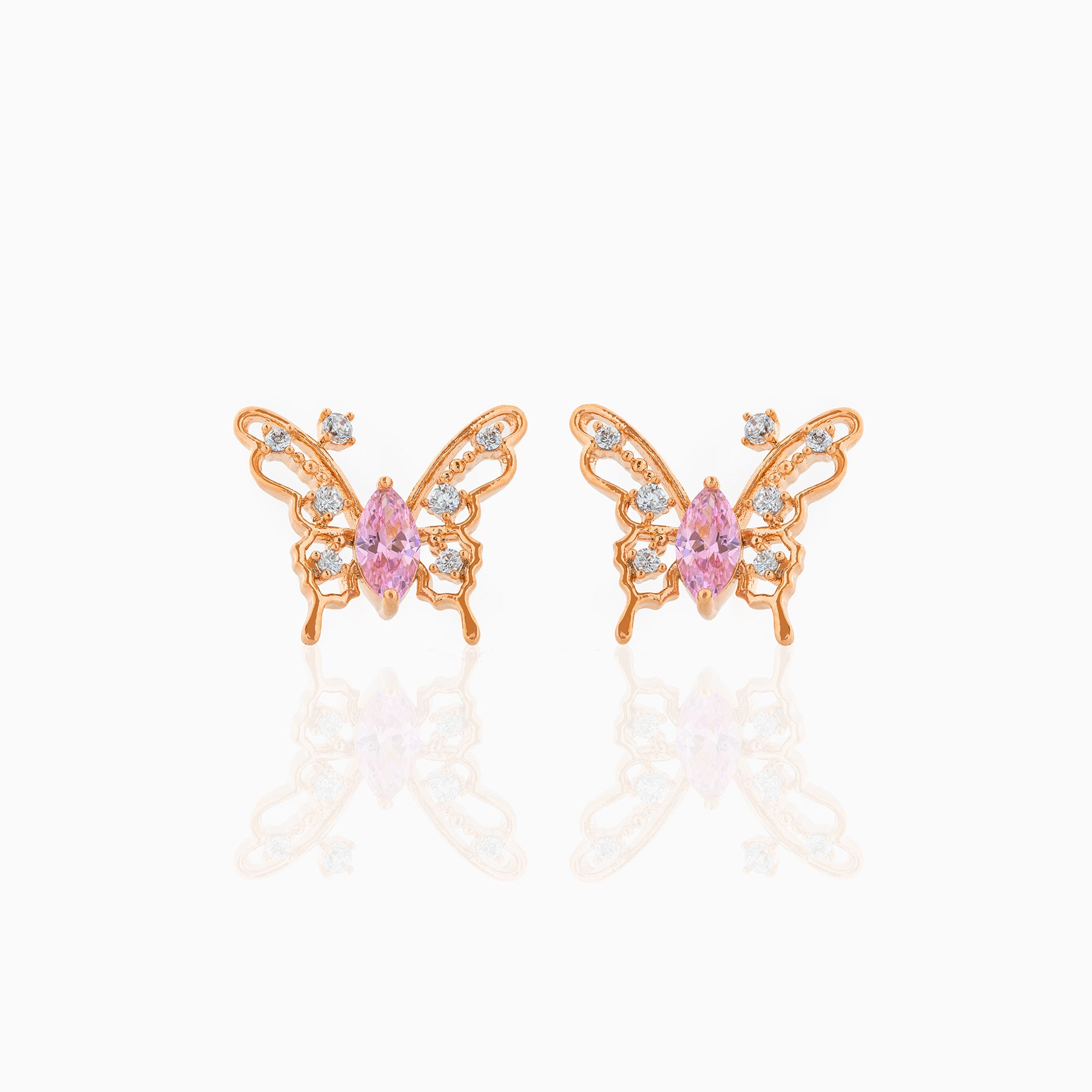 A pair of Micro Inlaid Zircon Silver Stud Earrings by Maramalive™ on a white background.
