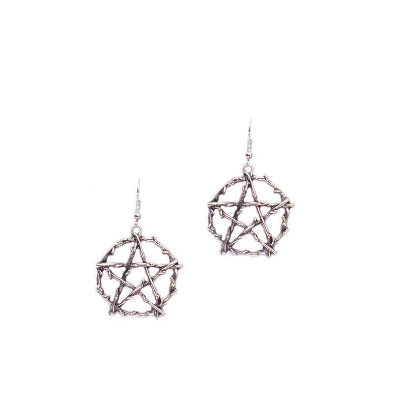 A pair of Dark Punk Gothic Pentagram Of Life earrings by Maramalive™.