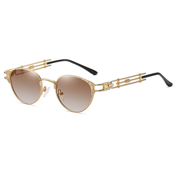 A pair of New Polarized Glasses Frame Steampunk Style Metal Street Shot sunglasses from Maramalive™.