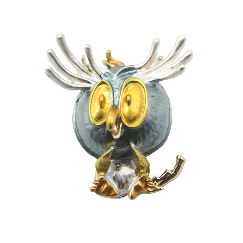 Painted Bird Brooch, Alloy Diamond-studded Clothing Accessories