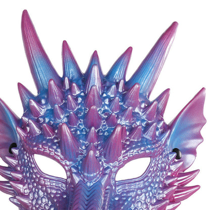 A woman wearing a Maramalive™ Pearl Blue Dragon Mask Cos Party.