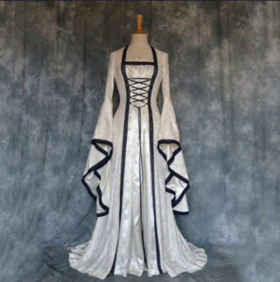 A Maramalive™ Women's Halloween Medieval Art Retro Dress on a mannequin.