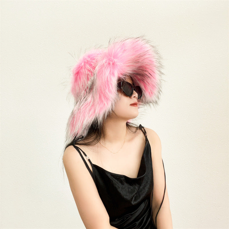 Warm Environmental Protection Fur Raccoon Fur Thickened Autumn And Winter Personalized Punk Hat