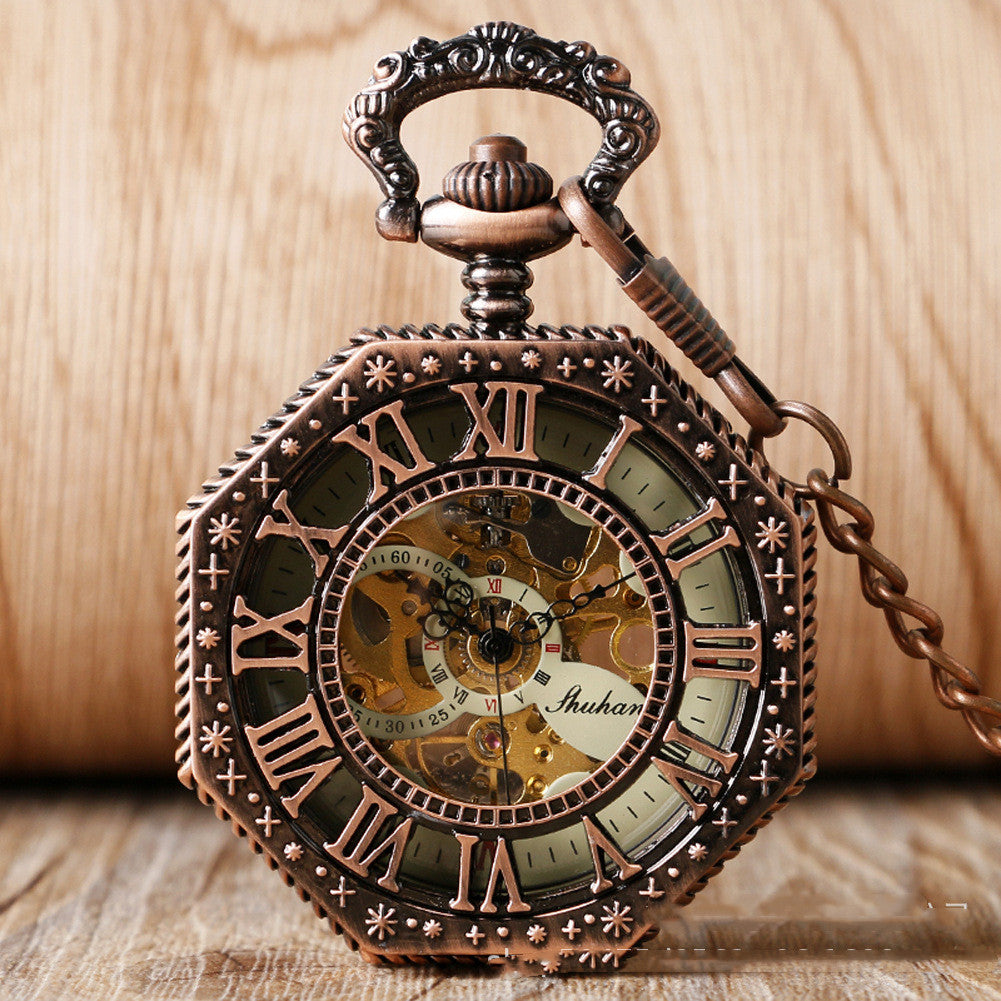 A black Maramalive™ Mechanical Pocket Watch Retro Men's And Women's Watch with a chain on it.