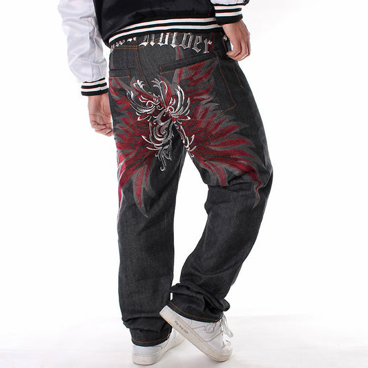 Loose Straight Skateboard Pants Embroidered Hip-hop Hip-hop Jeans
