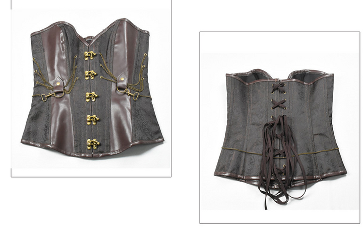 A Maramalive™ Steampunk Chain Shapewear Vest - Retro Gothic Corset