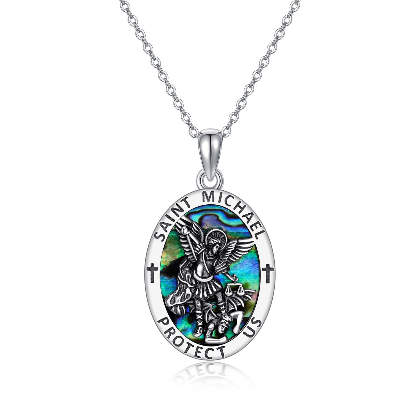 sterling silver  jewelry saint michael coin medal pendant ion jewelry for men