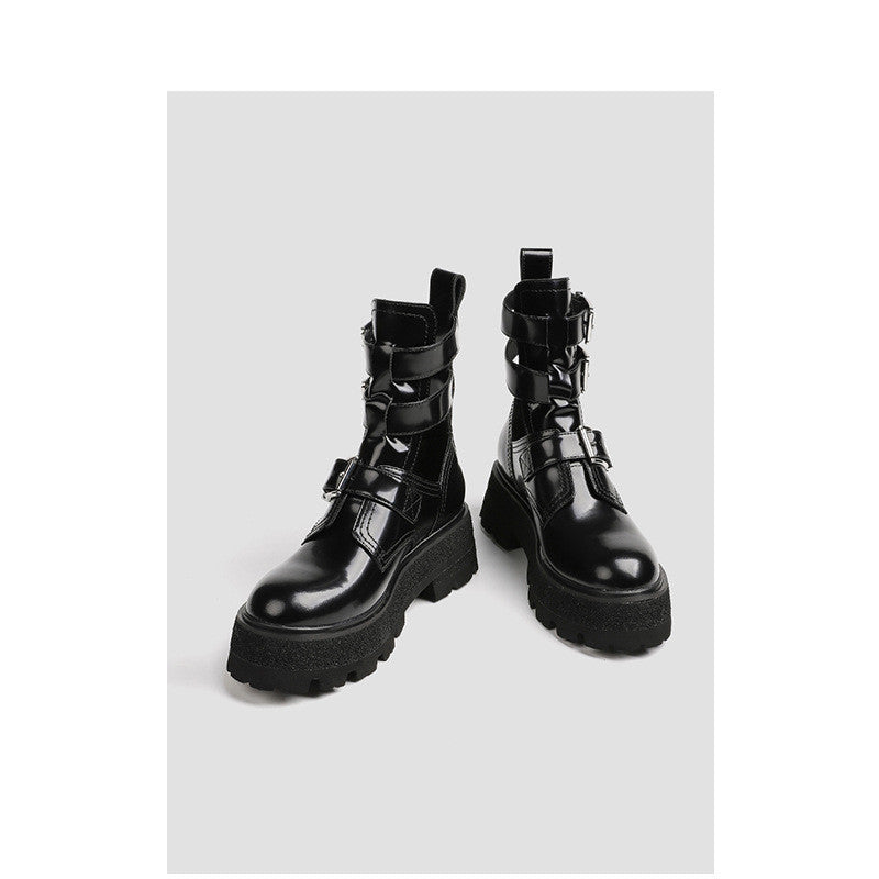 New Leather And Black Maramalive™ Platform Hollow Boots