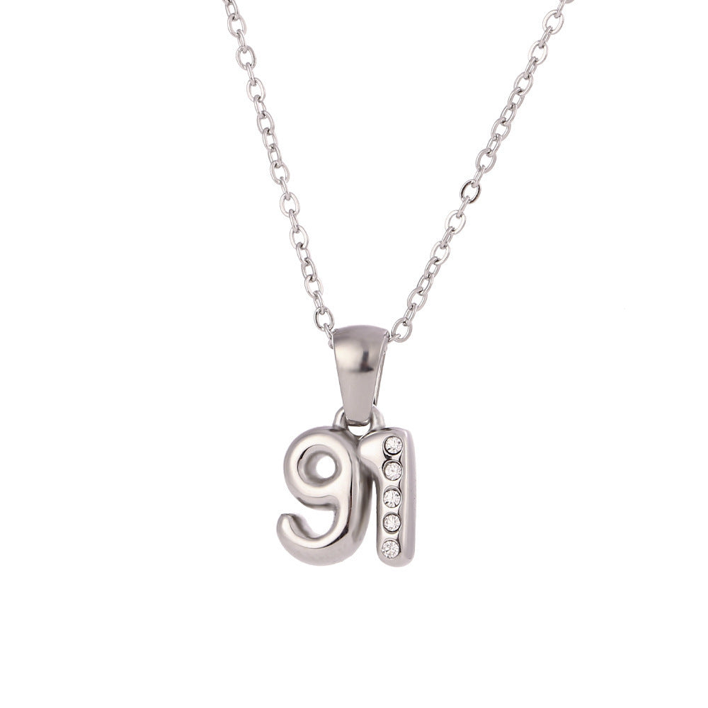 A group of Fashionable Minimalist Pendant necklaces with numbers on them by Maramalive™.