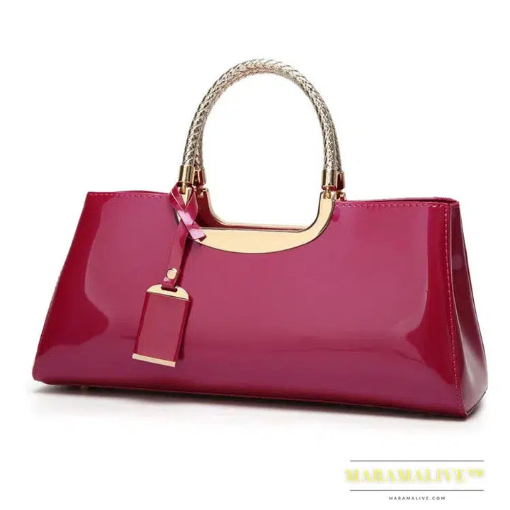 fashion light glue lacquer leather portable women's bag, one shoulder wedding bag, bride bag, banquet bag