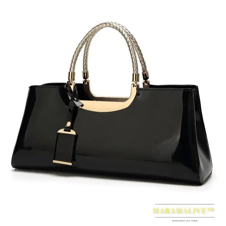 fashion light glue lacquer leather portable women's bag, one shoulder wedding bag, bride bag, banquet bag