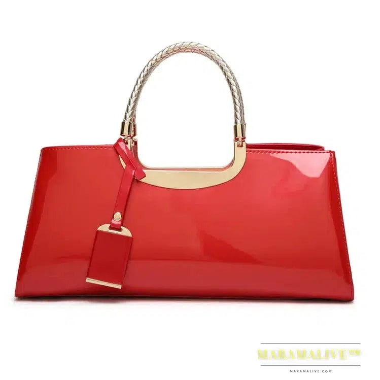 fashion light glue lacquer leather portable women's bag, one shoulder wedding bag, bride bag, banquet bag