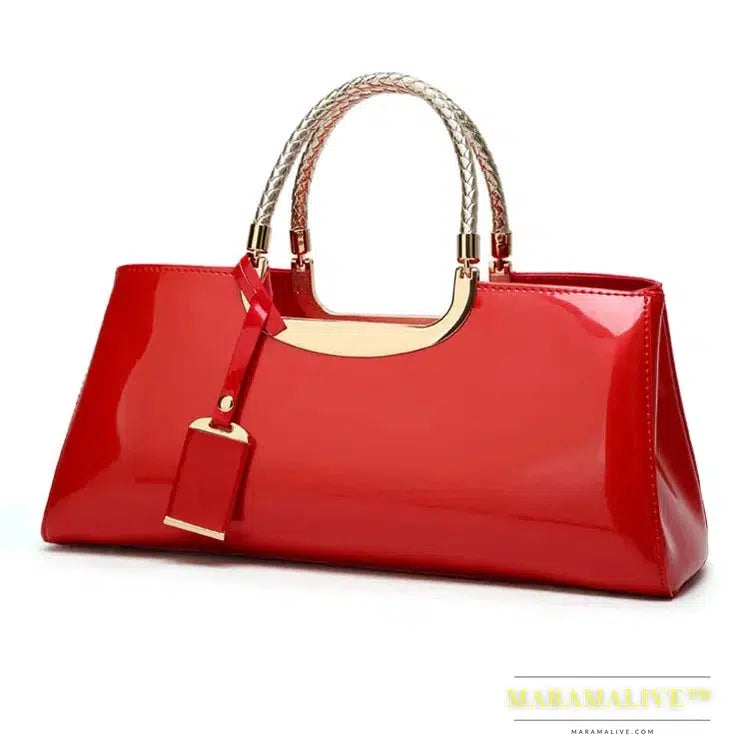 fashion light glue lacquer leather portable women's bag, one shoulder wedding bag, bride bag, banquet bag