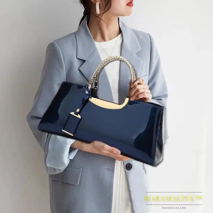 fashion light glue lacquer leather portable women's bag, one shoulder wedding bag, bride bag, banquet bag